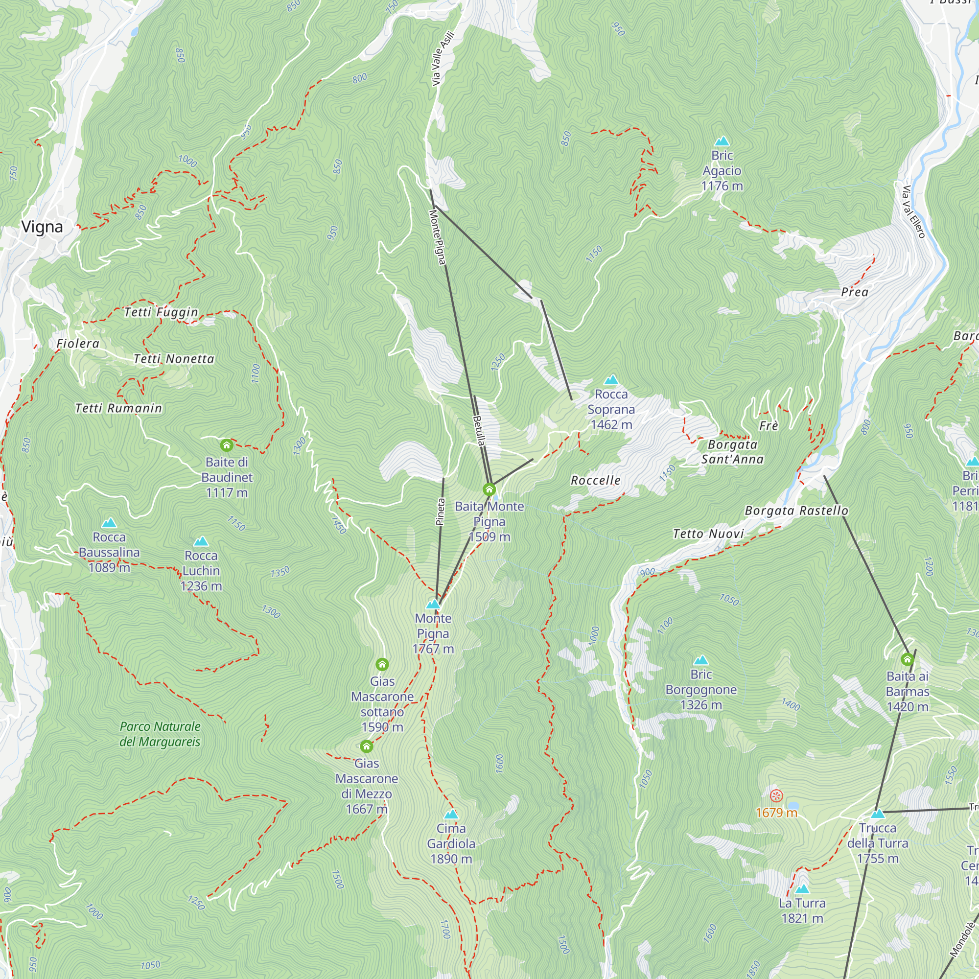 Baita Monte Pigna map