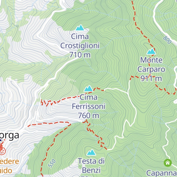 Map of Cima Ferrissoni