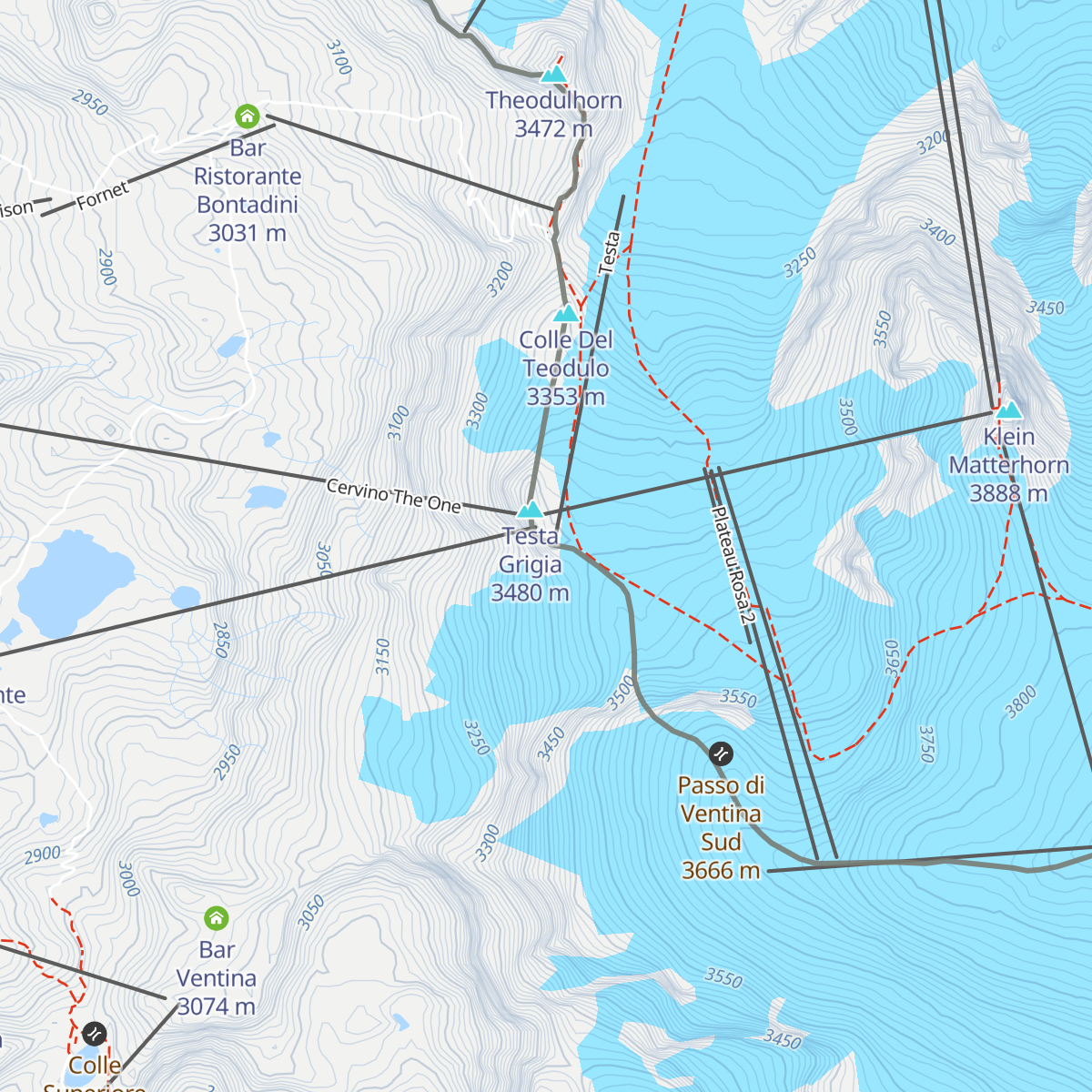 Rifugio Guide del Cervino map