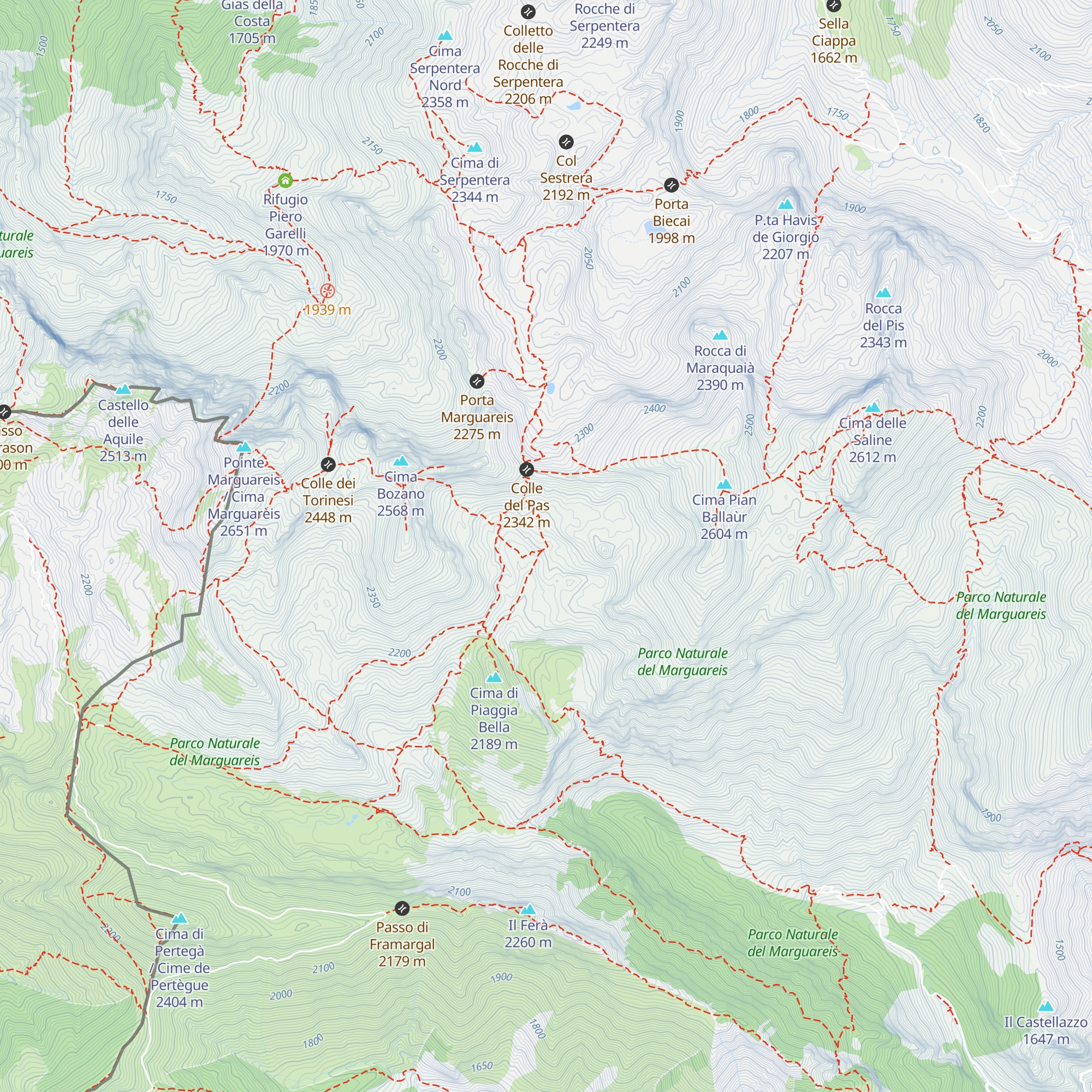 Capanna Scientifica Saracco-Volante map