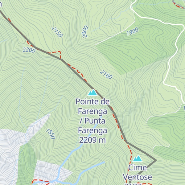 Map of Pointe de Farenga / Punta Farenga
