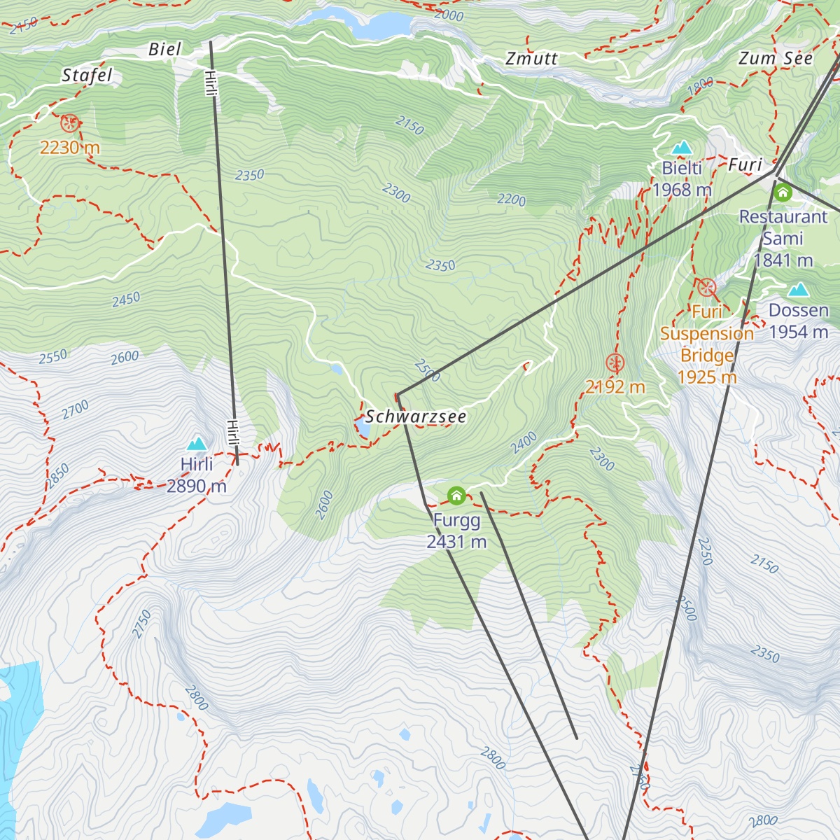 Schwarzsee paradise map
