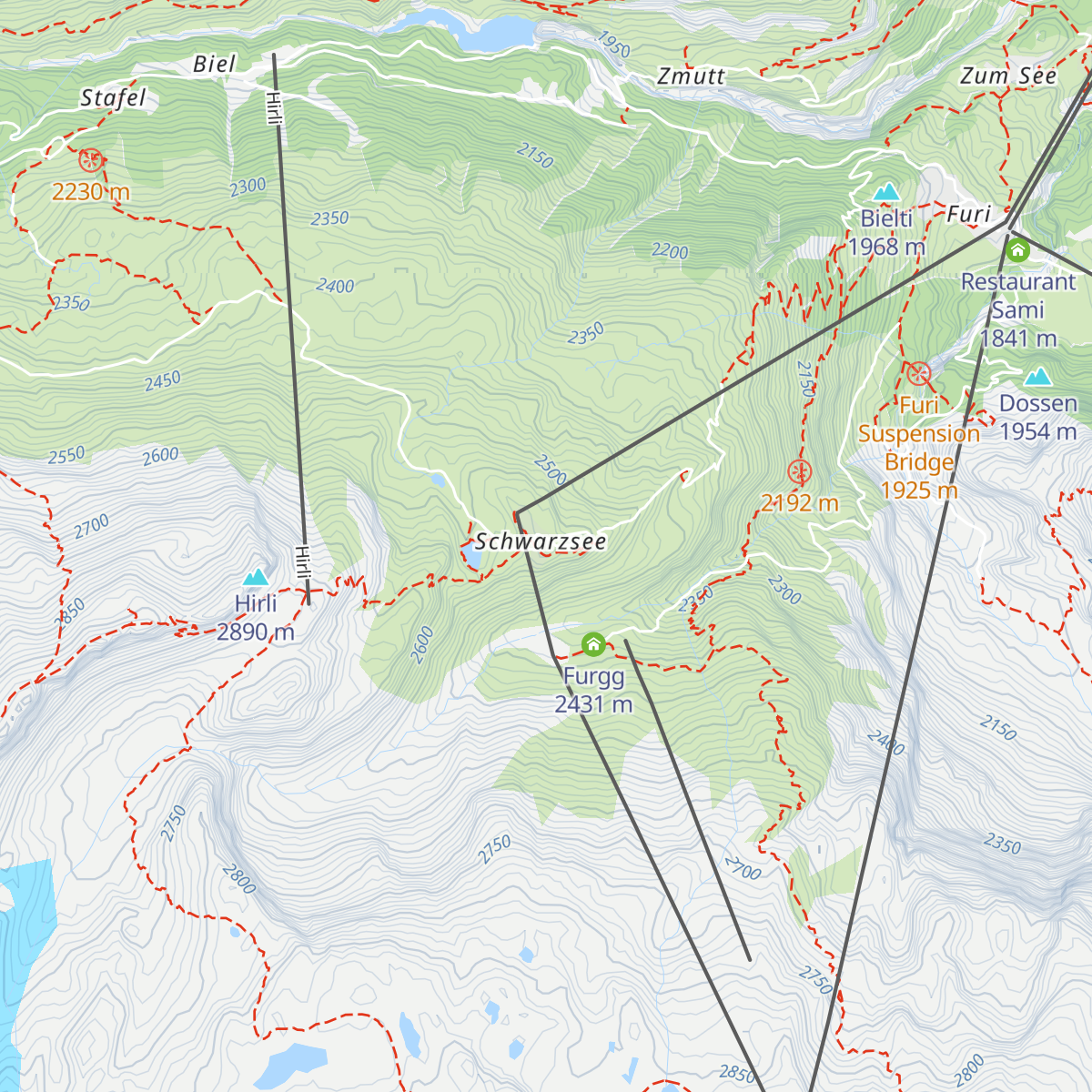 Schwarzsee paradise map