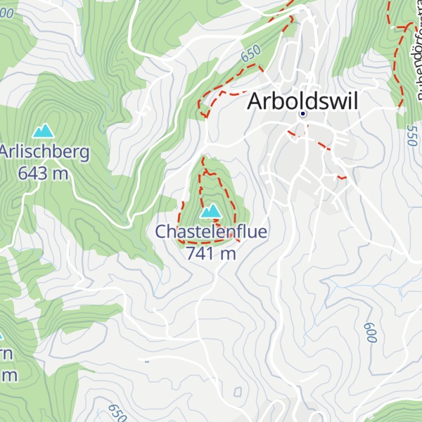 Map of Chastelenflue