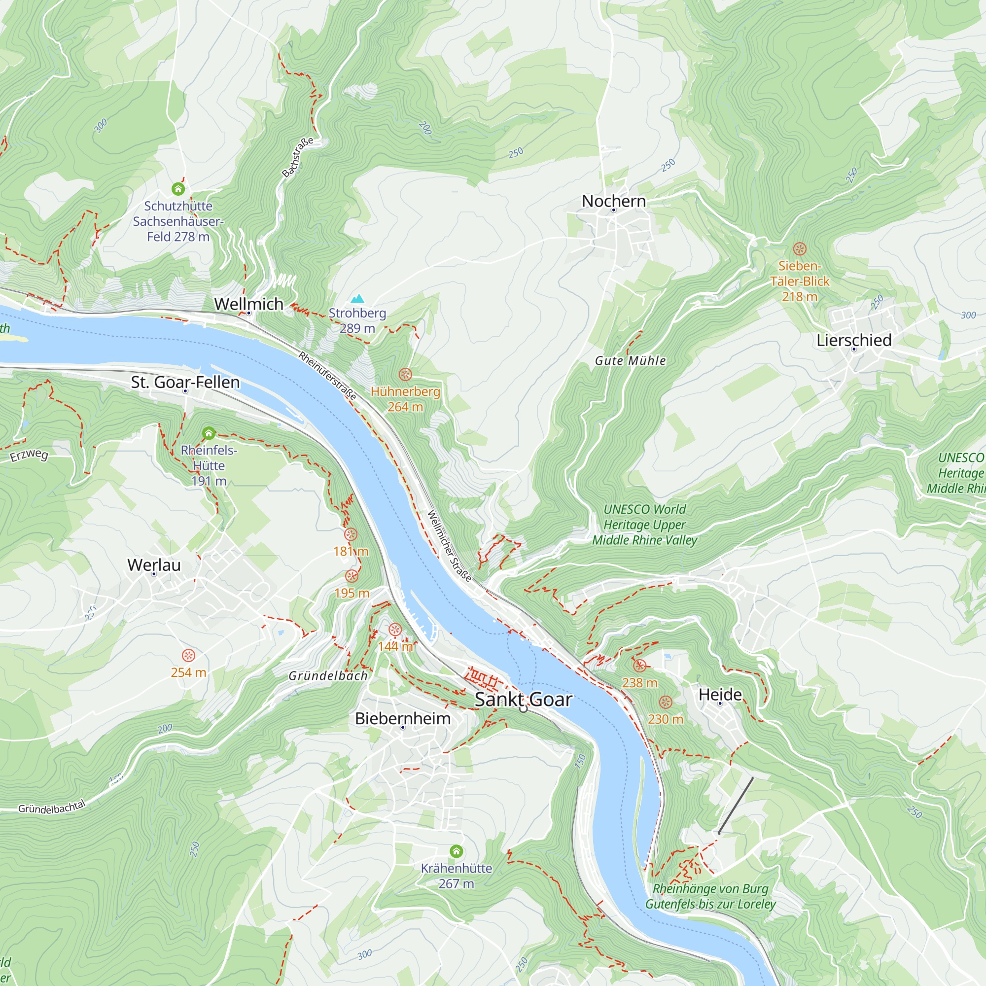 Rheinsteighütte Nochern map
