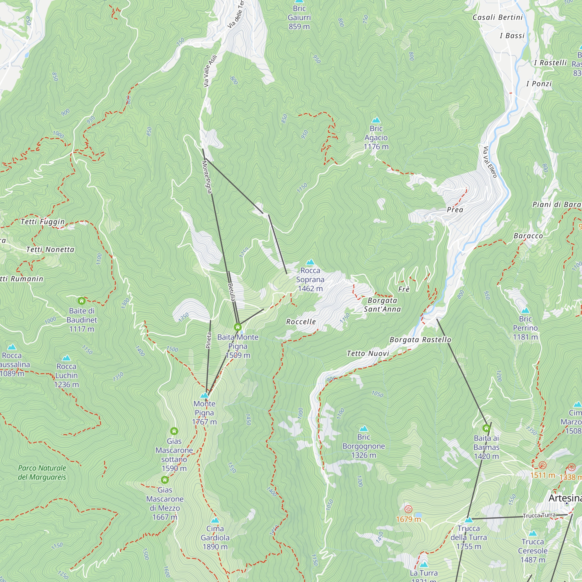 Rifugio Margherita map