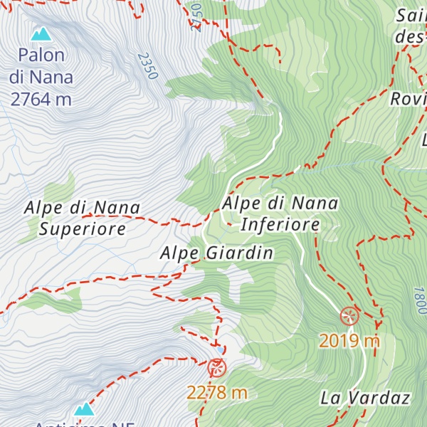 Map of Alpe Nannaz Inferiore