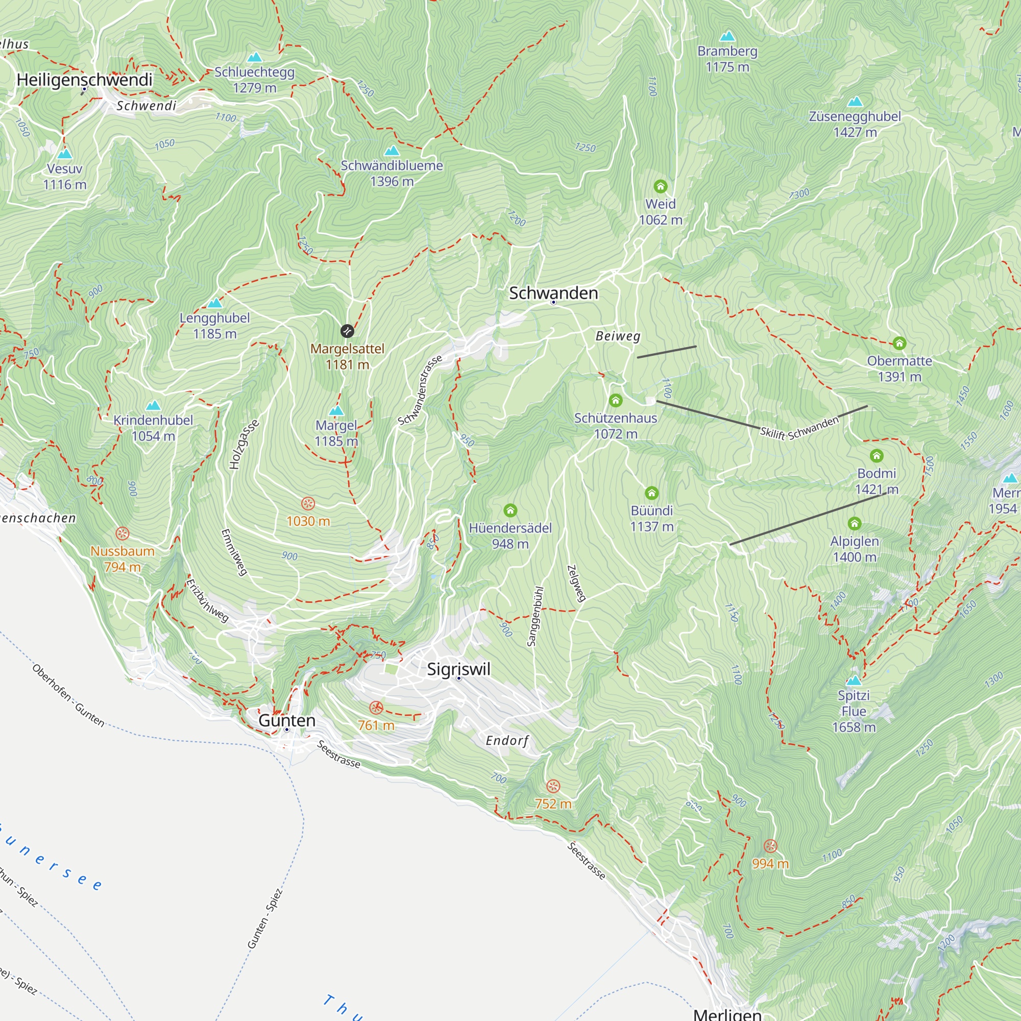 Hüendersädel map