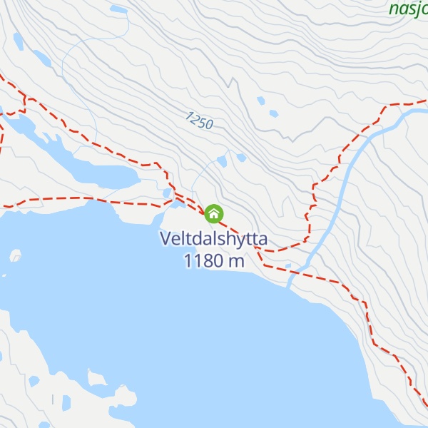 Map of Veltdalshytta
