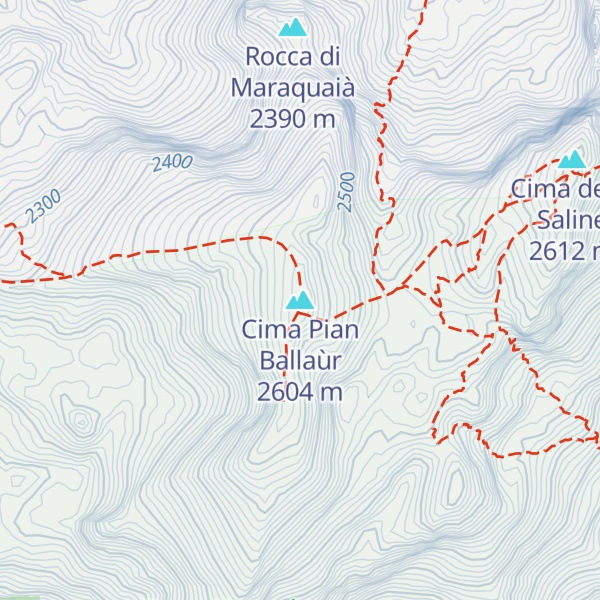 Map of Cima Pian Ballaùr