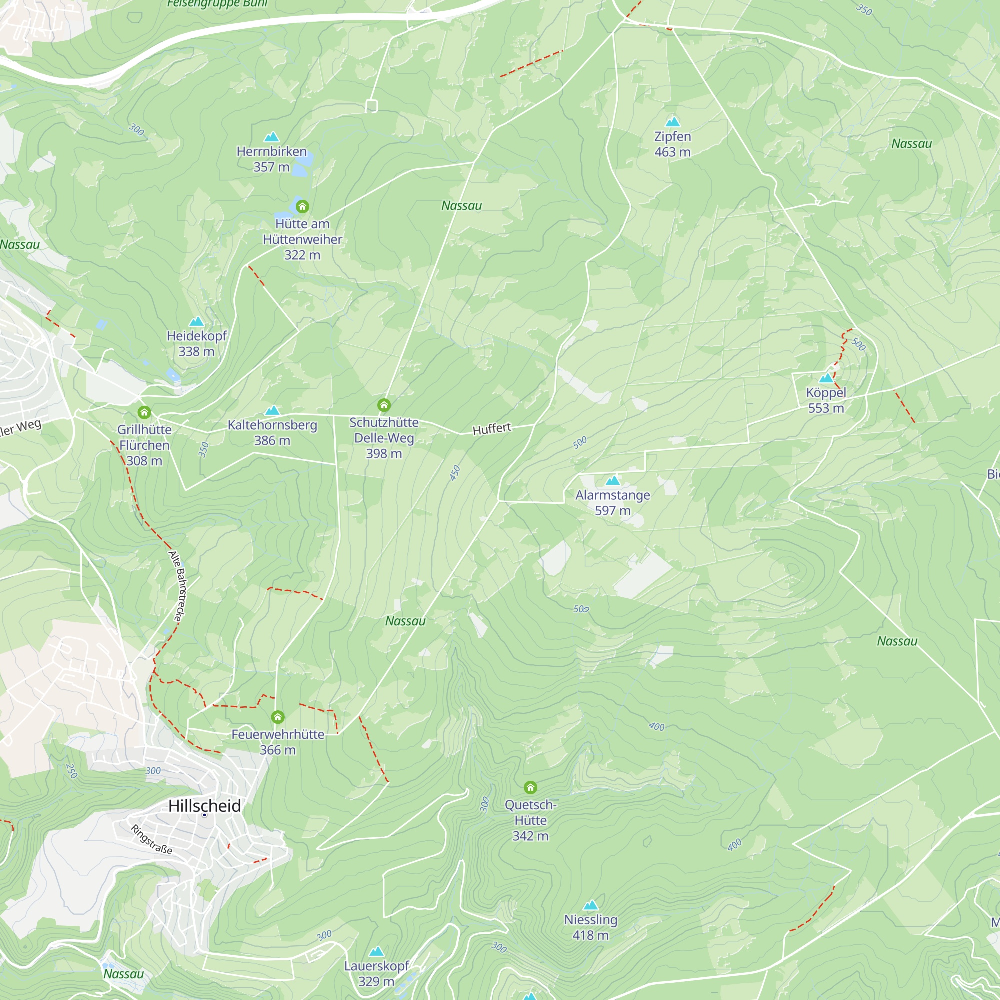 Thiels Hütte map