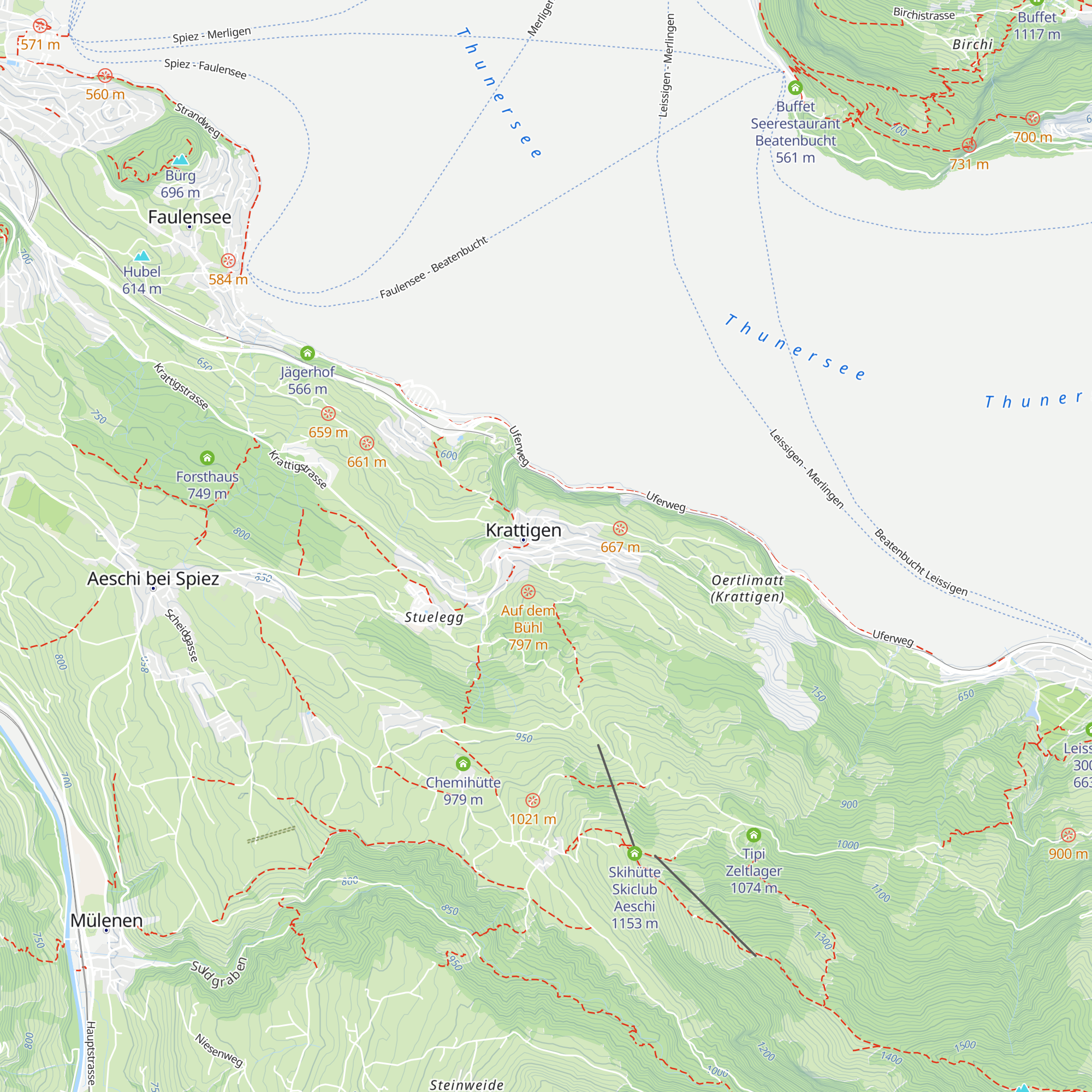 Krattigen Tourismusbüro map