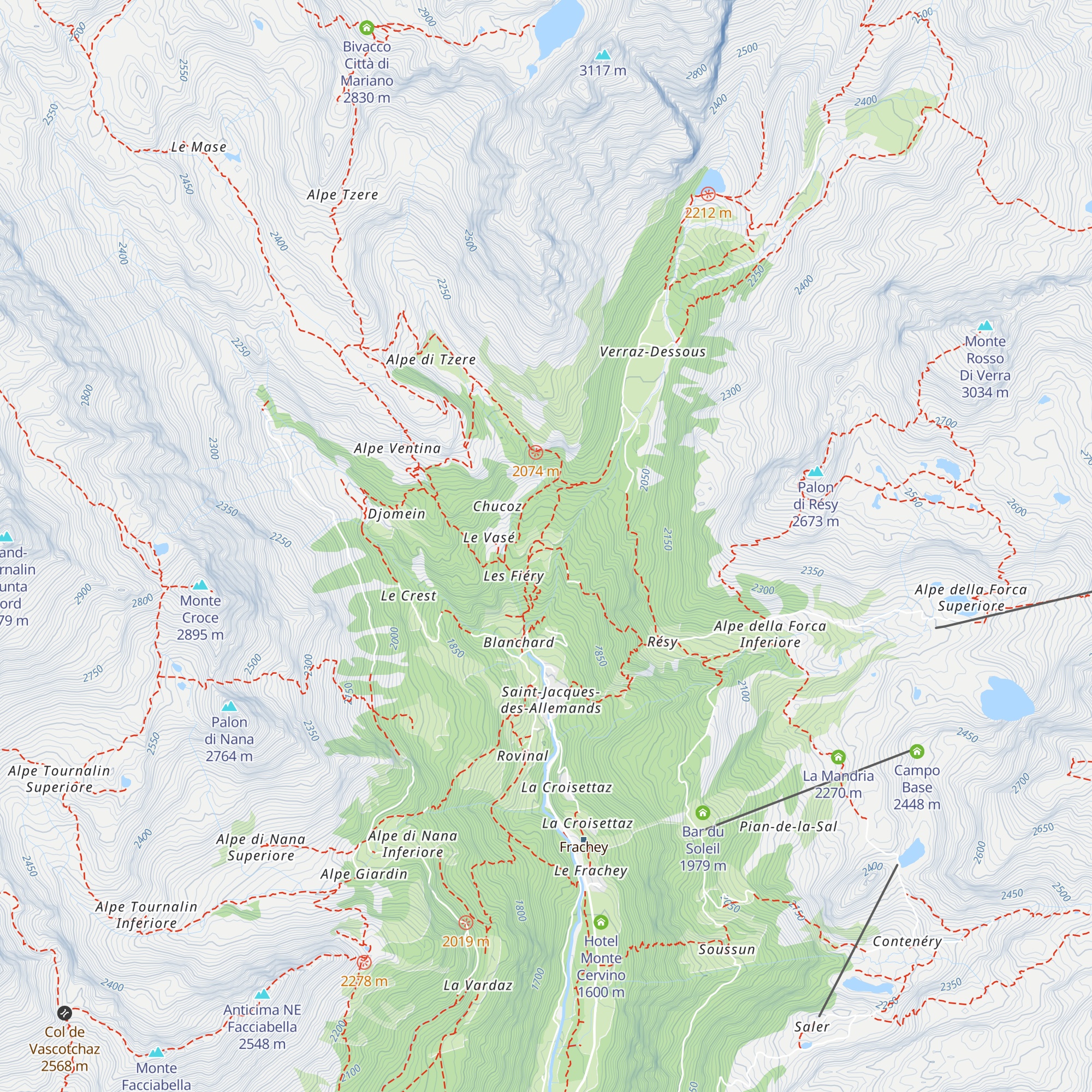 Casa Alpina Bel Bosco map