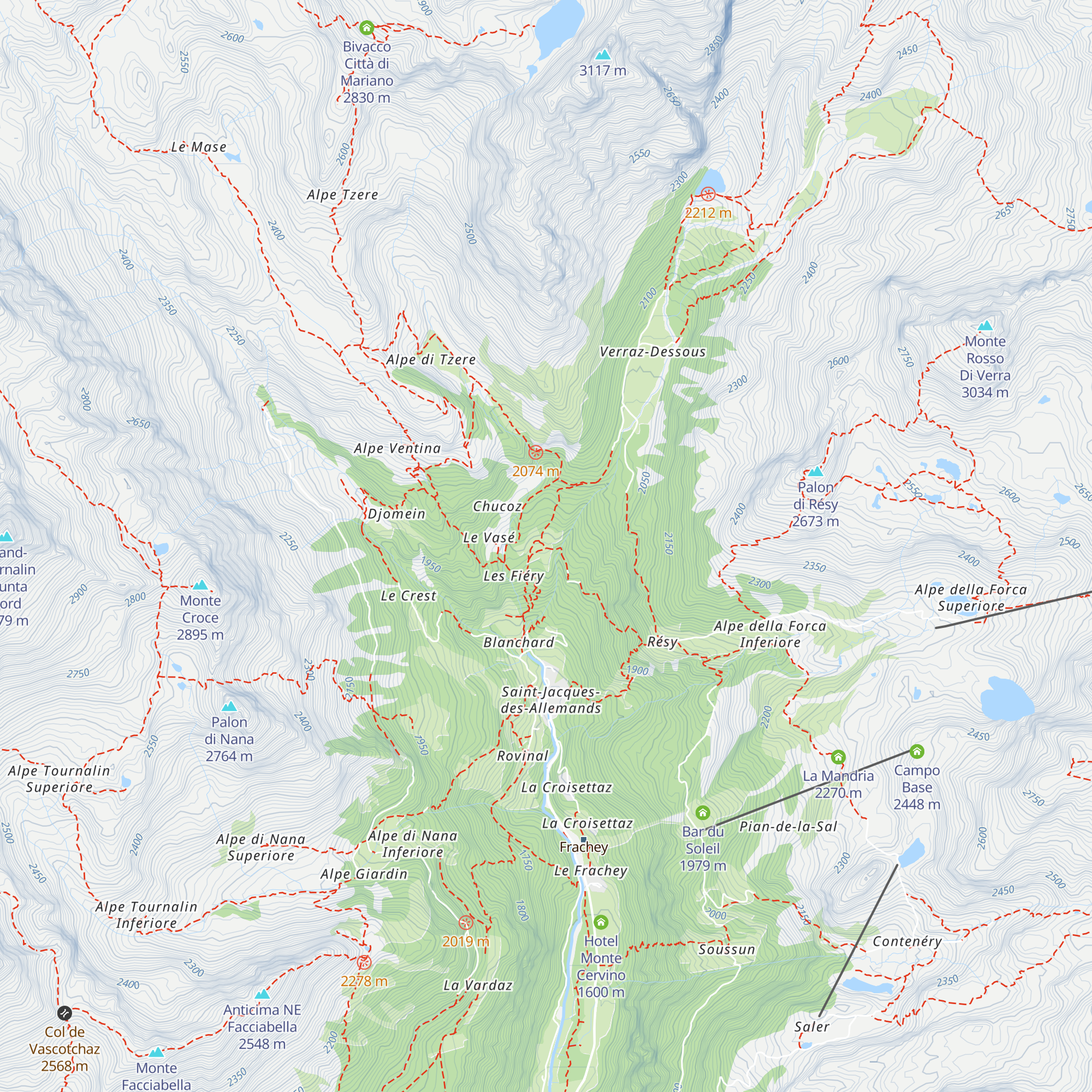 Casa Alpina Bel Bosco map