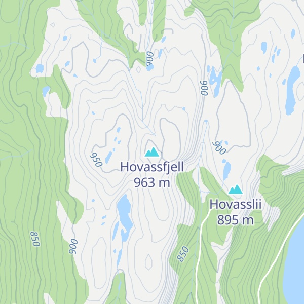 Map of Hovassfjell