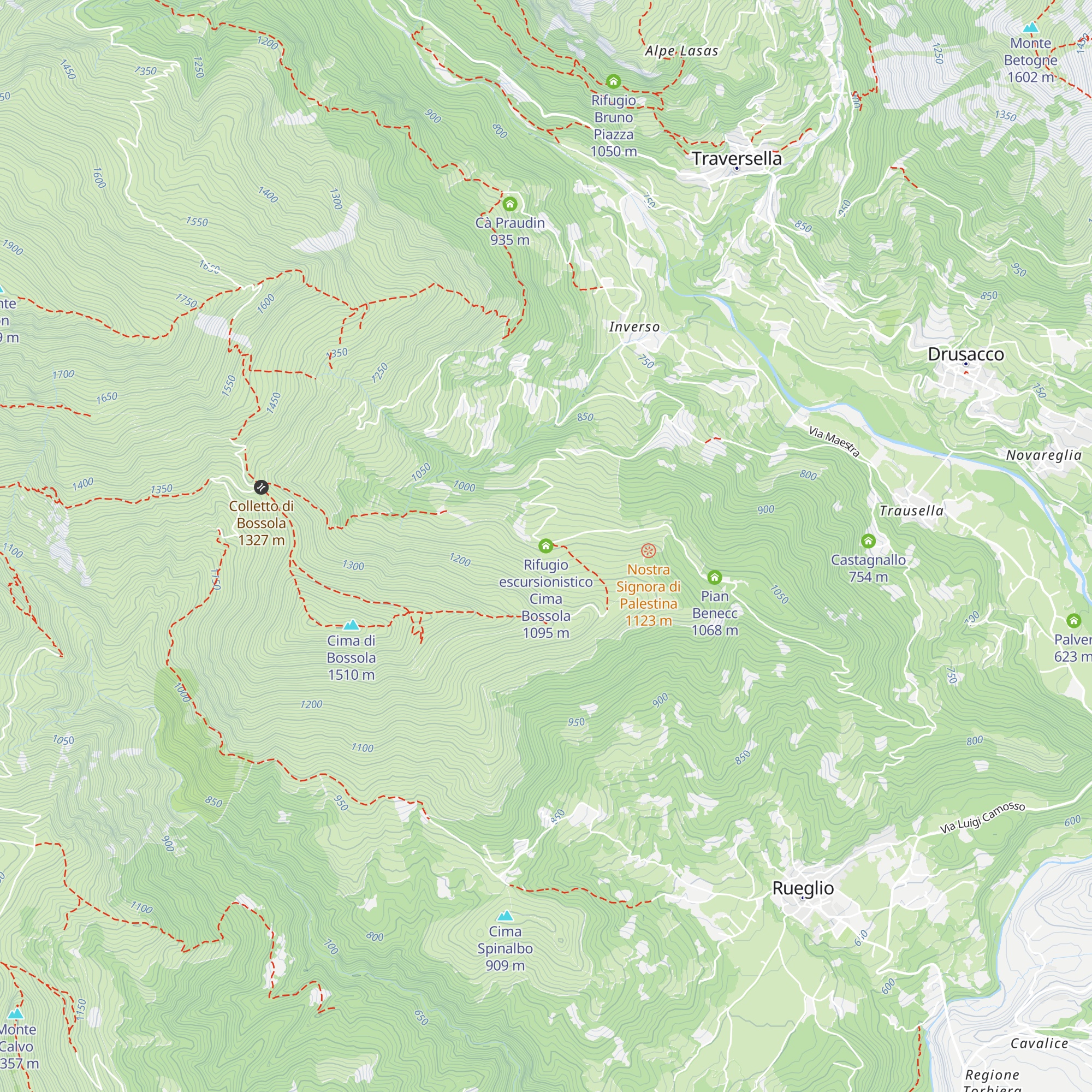 Rifugio escursionistico Cima Bossola map