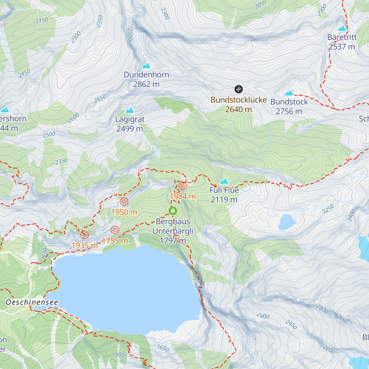 Oberbärgli map