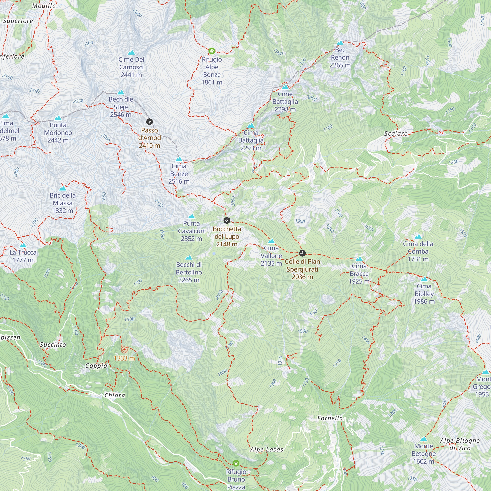 Rifugio Chiaromonte map