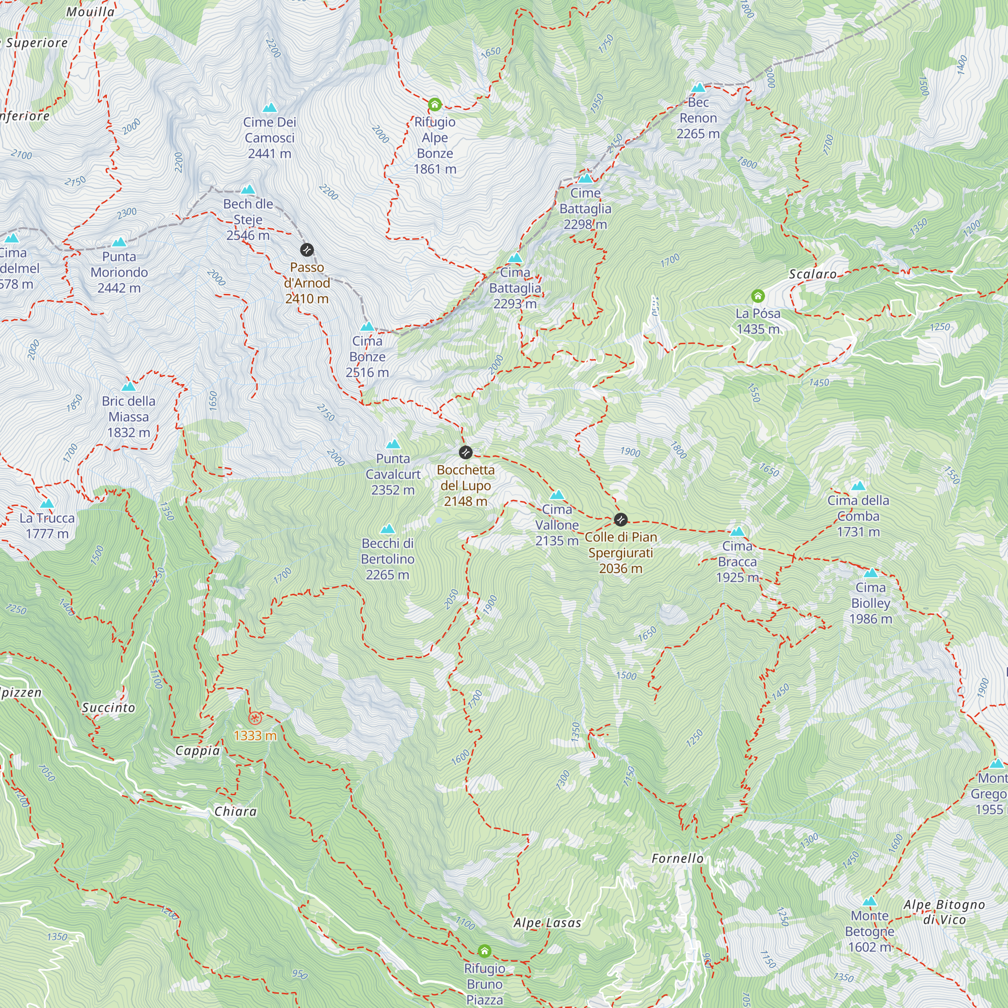 Rifugio Chiaromonte map