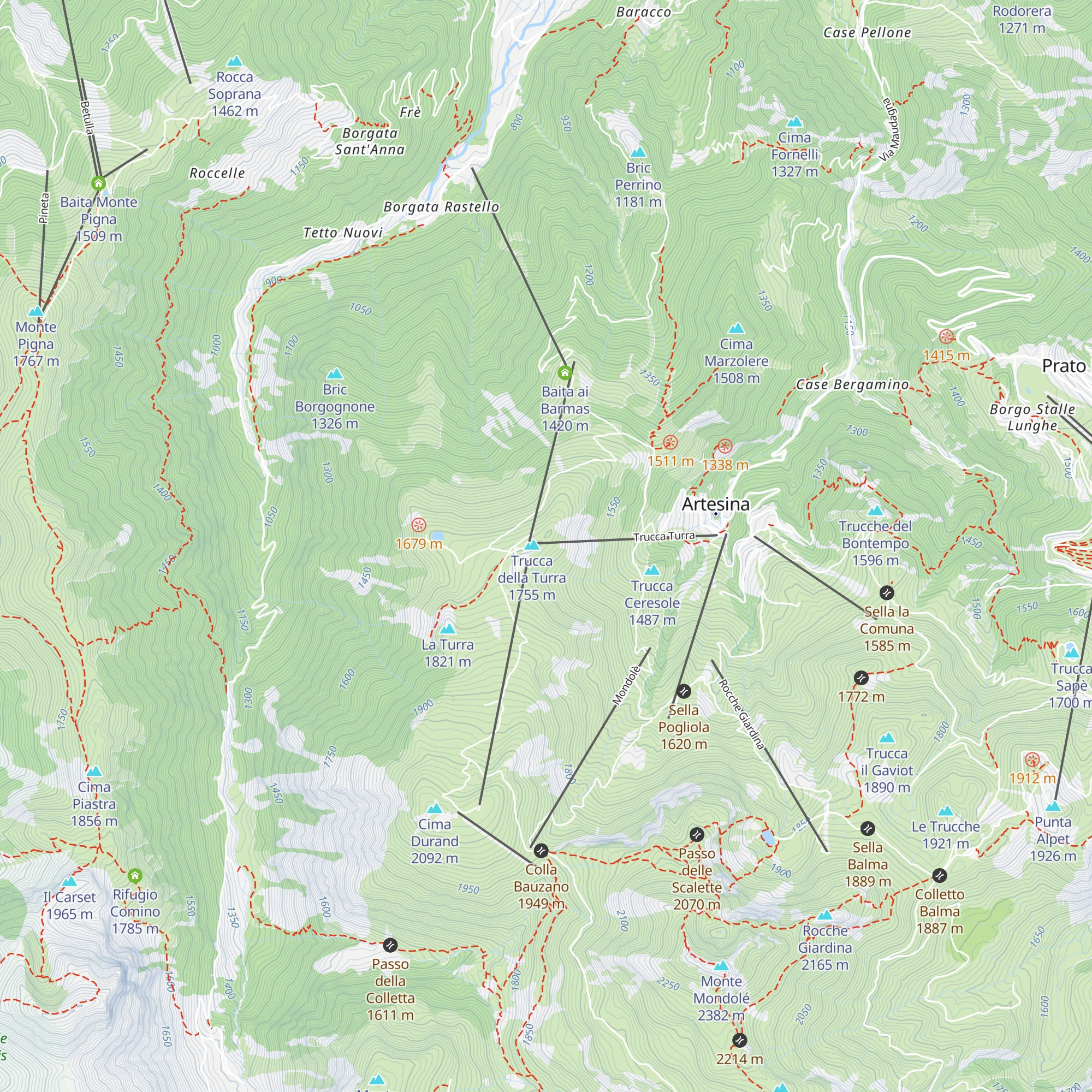 Rifugio Mettolo Castellino map