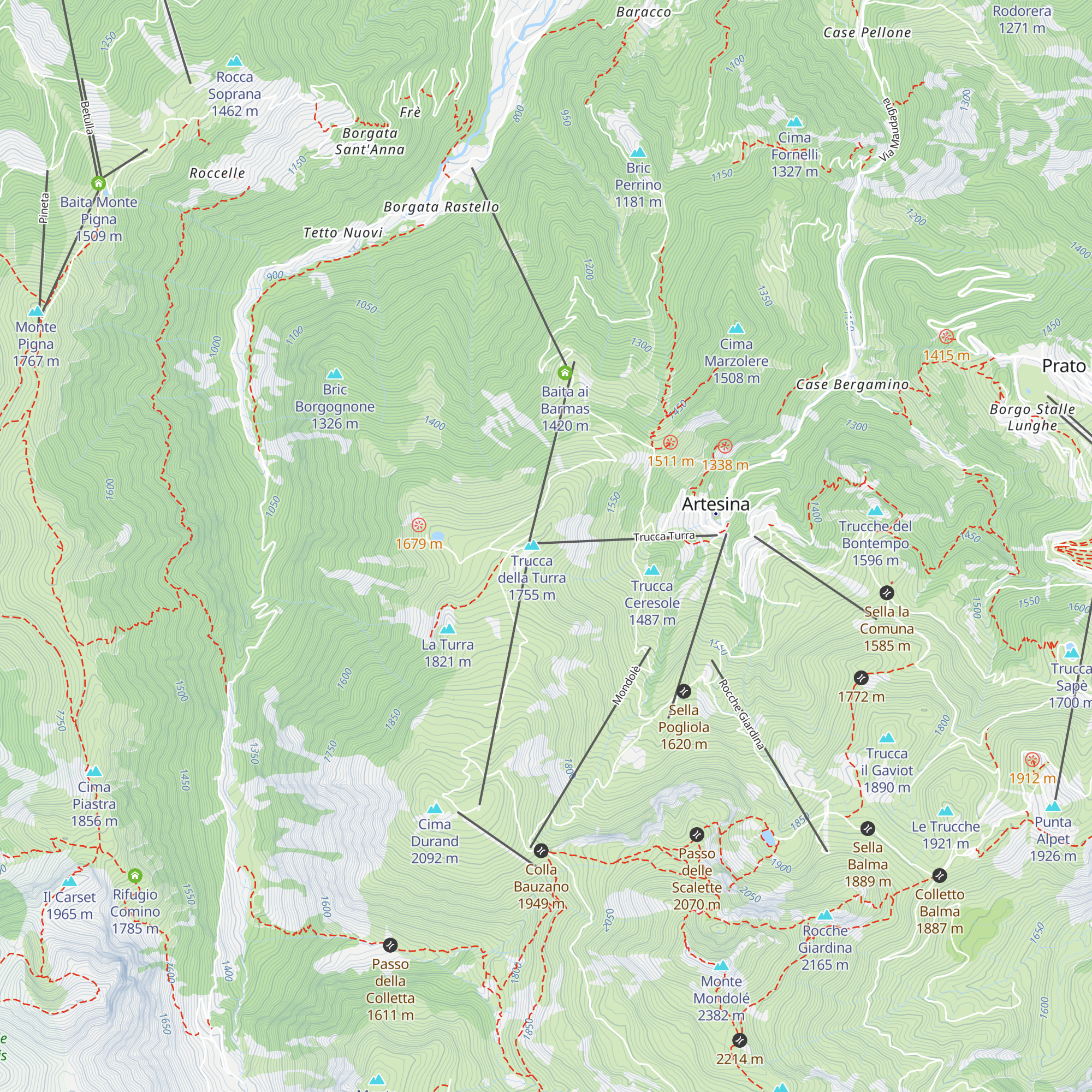 Rifugio Mettolo Castellino map