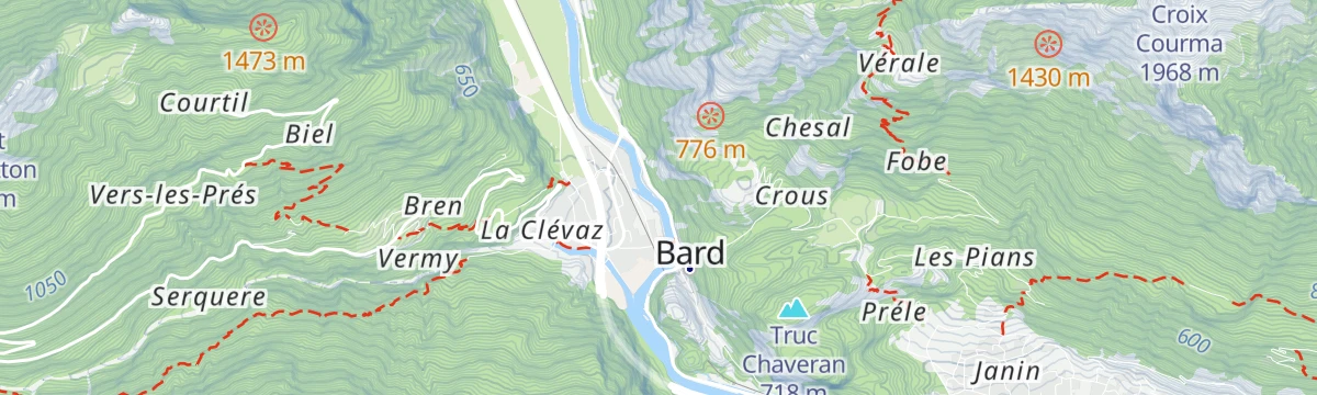 Map of the start of Tête de la Cou