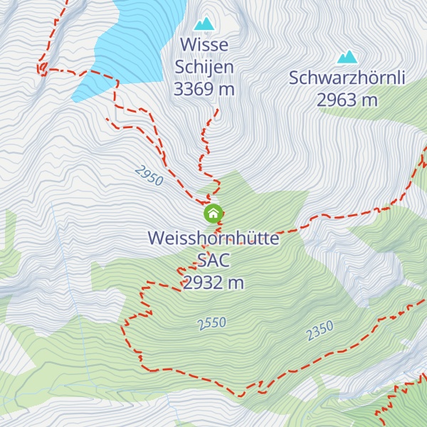 Map of Weisshornhütte SAC