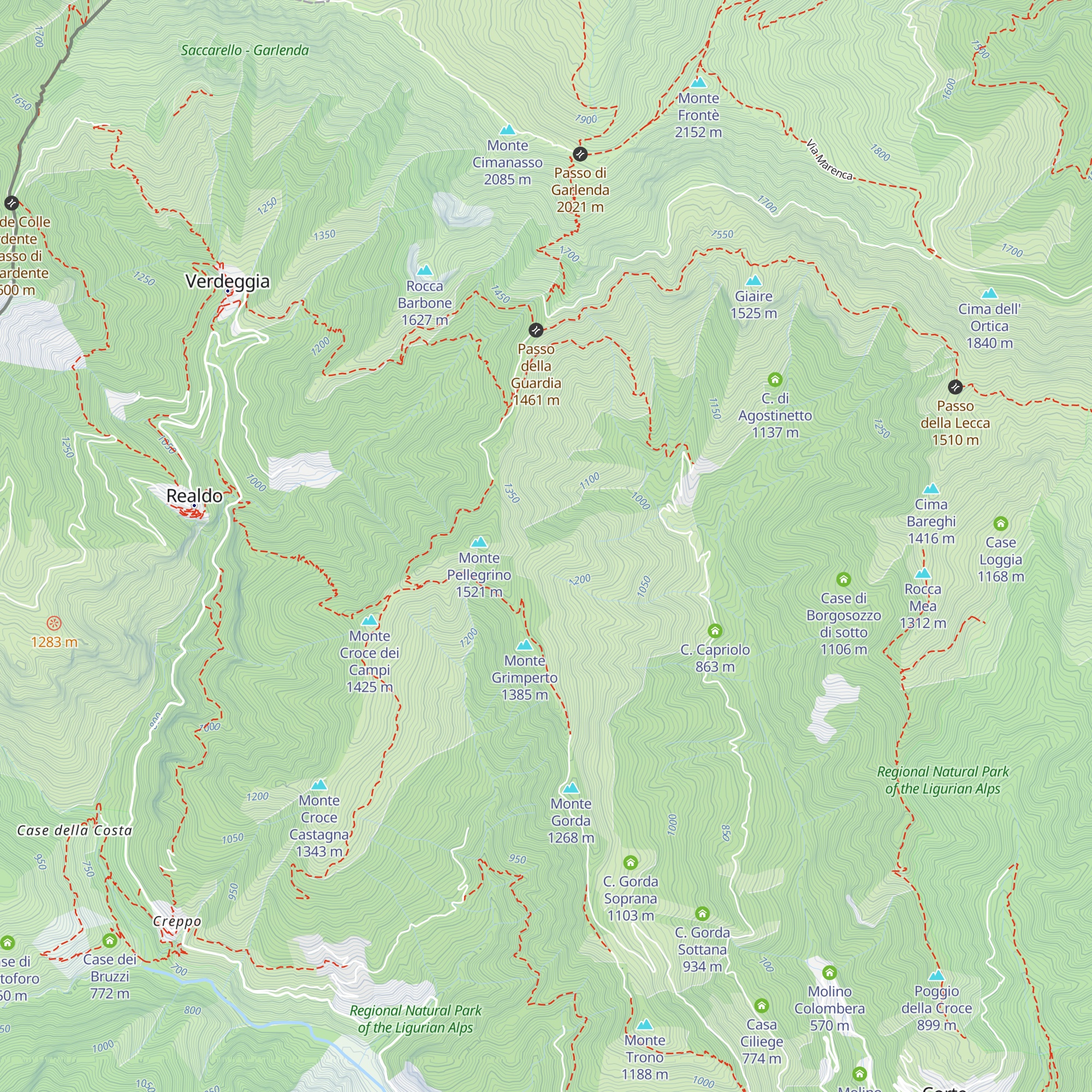 C. del Pellegrino map
