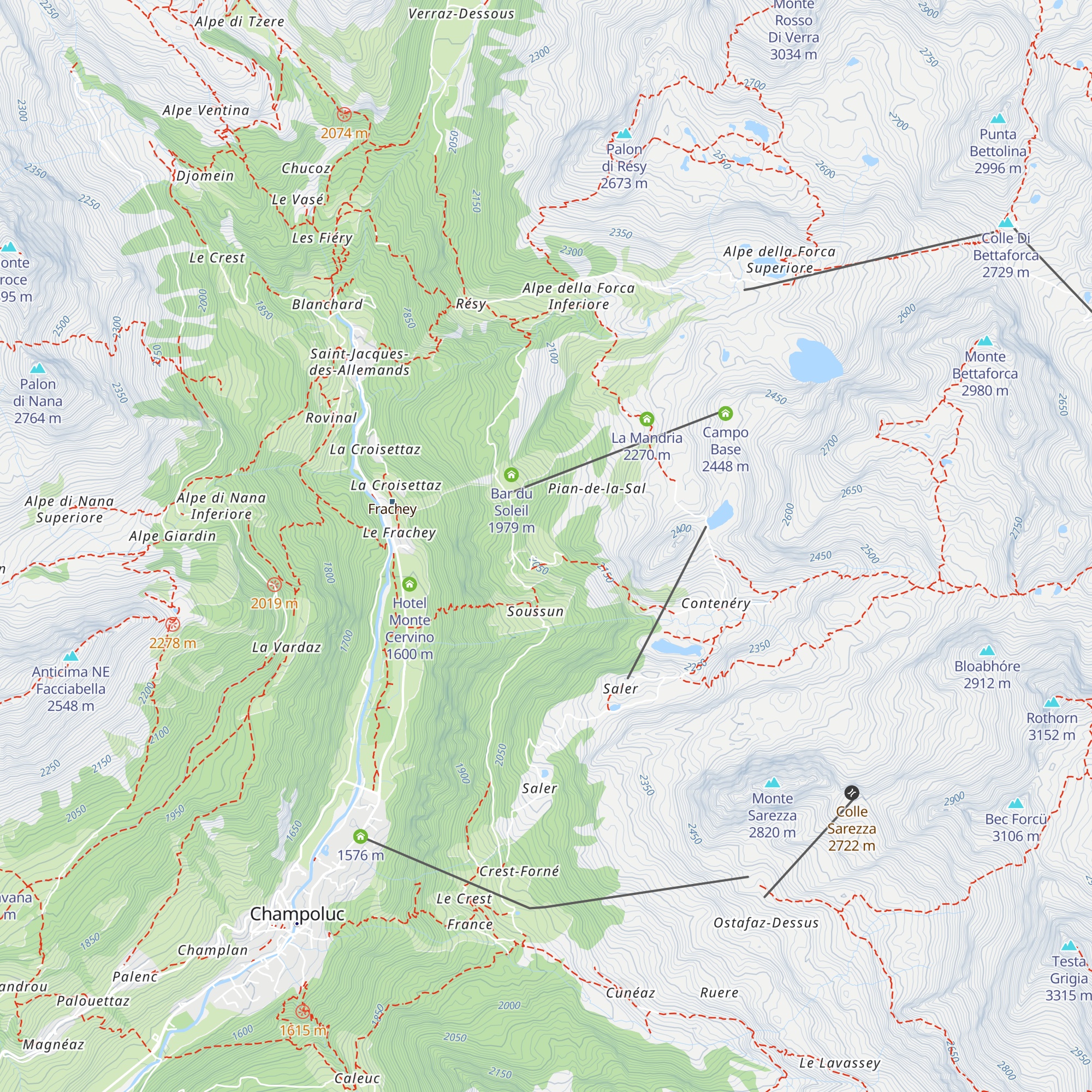Ristoro Alpe Taconet - Rifugio Paradisia map