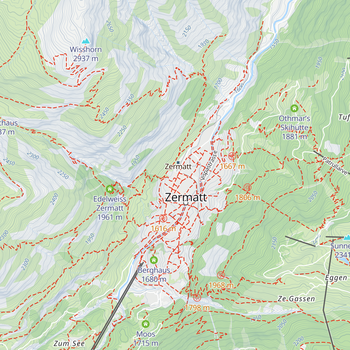 Zermatt Tourismus map