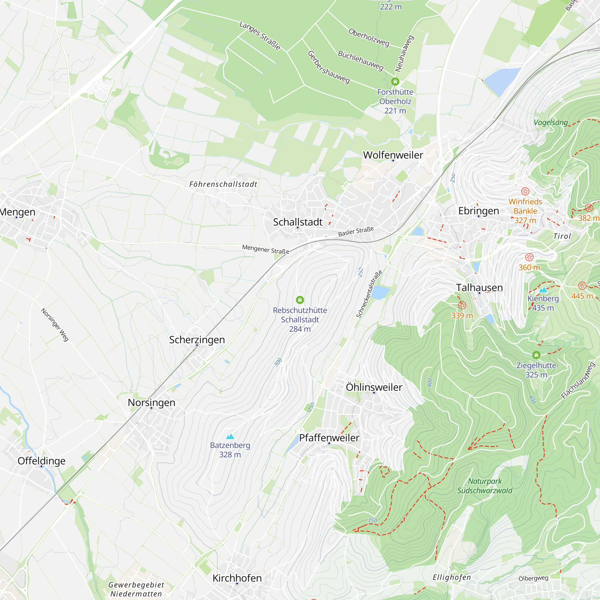 Rebschutzhütte Schallstadt map