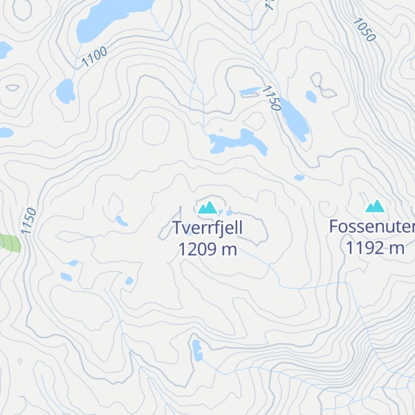 Map of Tverrfjell