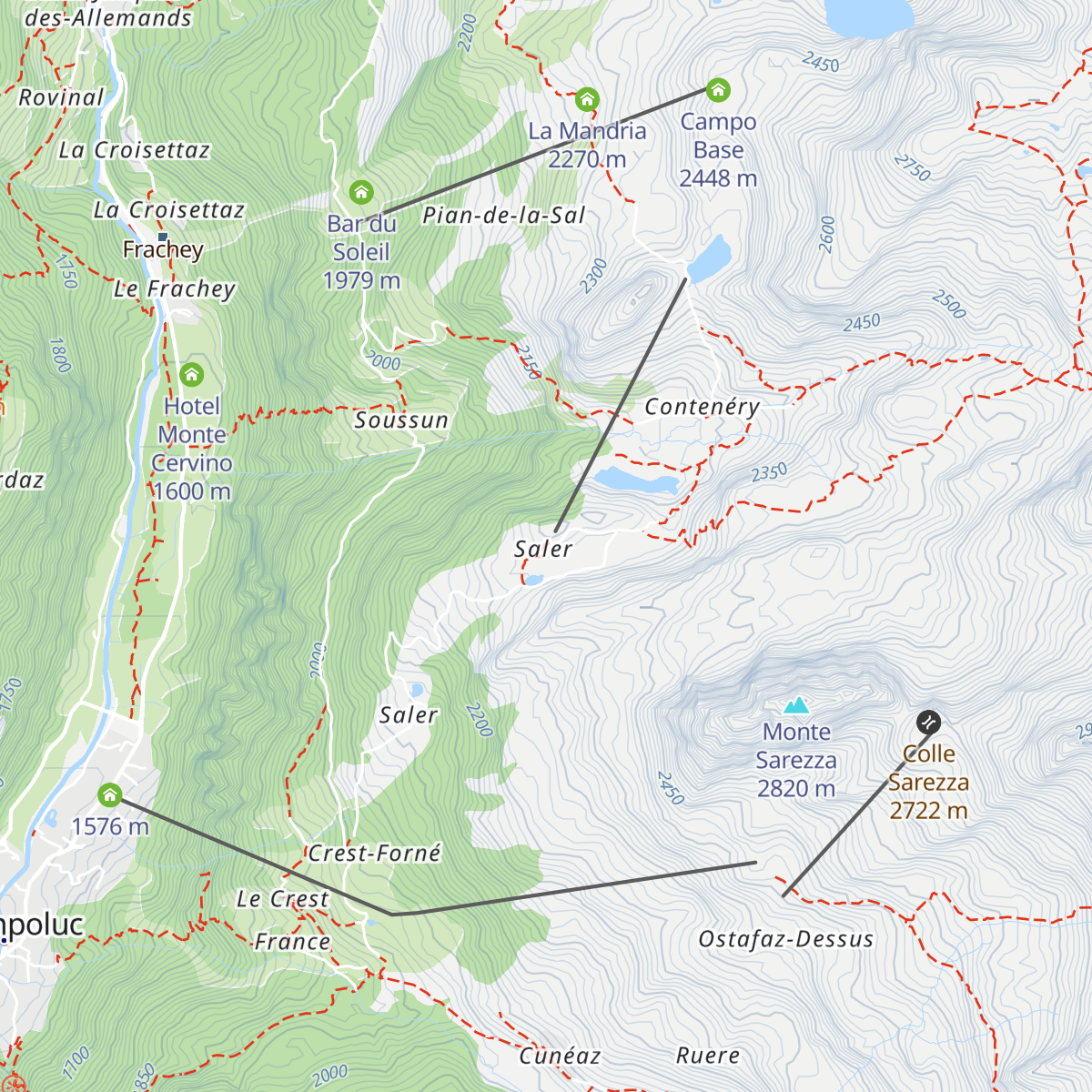 Rifugio Belvedere map