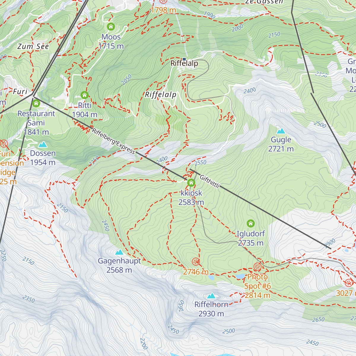 Riffelhaus 1853 map