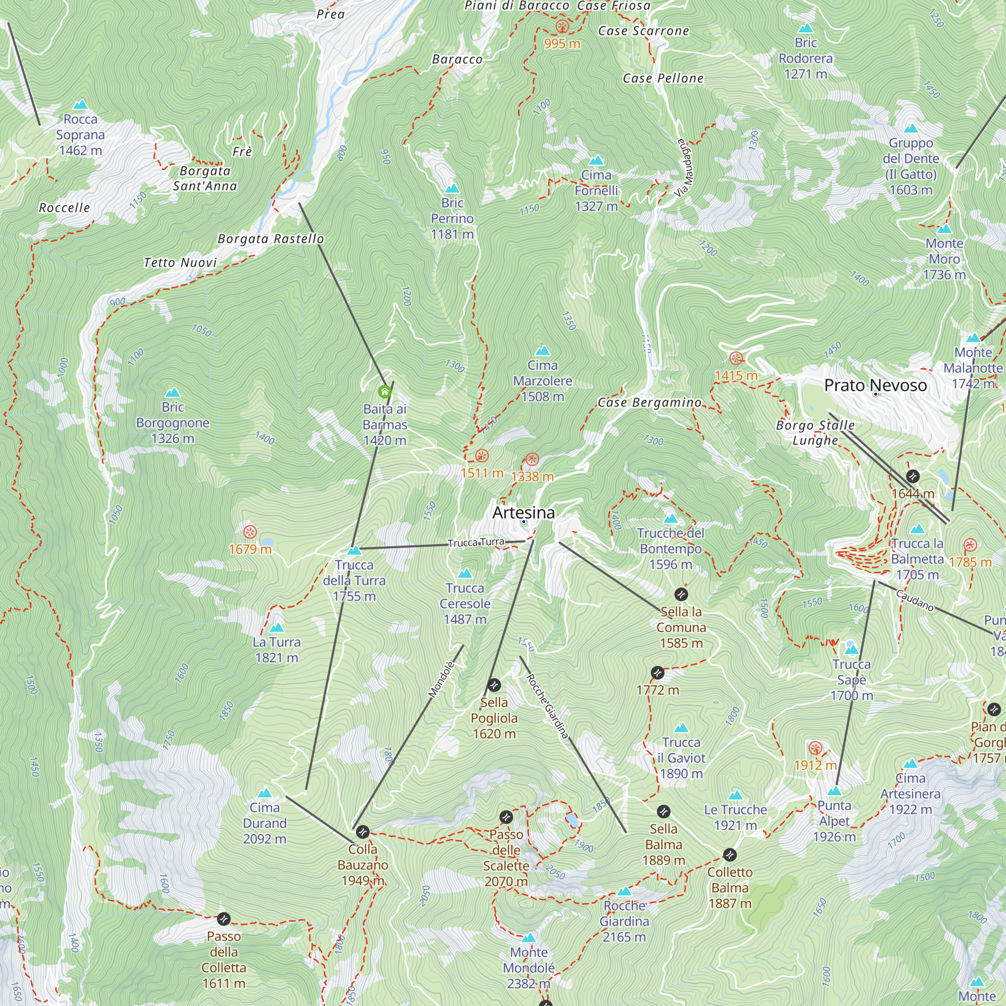 Rifugio FIE Artesina map
