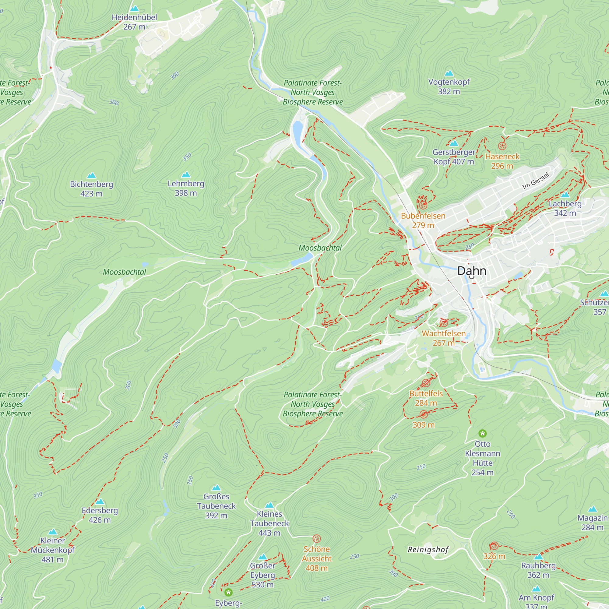 Dahner Hütte - PWV - Im Schneiderfeld map