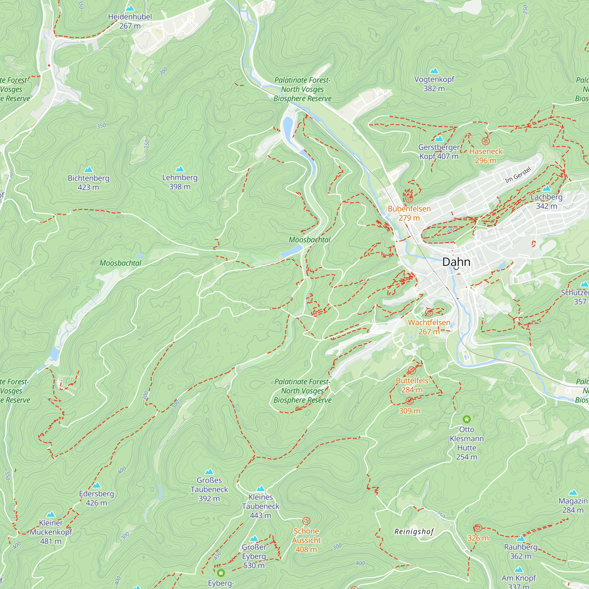 Dahner Hütte - PWV - Im Schneiderfeld map