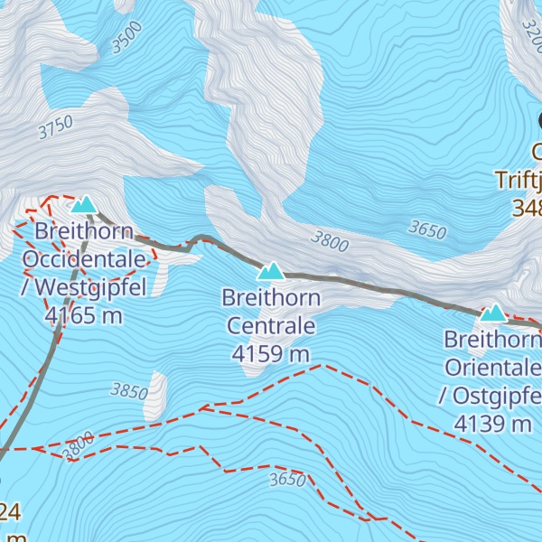 Map of Breithorn Centrale