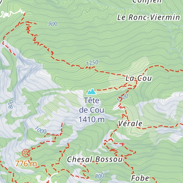 Map of Tête de Cou
