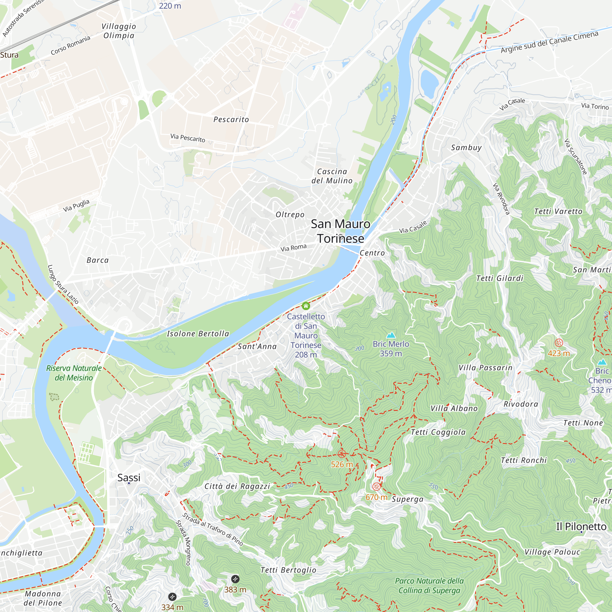 Castelletto di San Mauro Torinese map