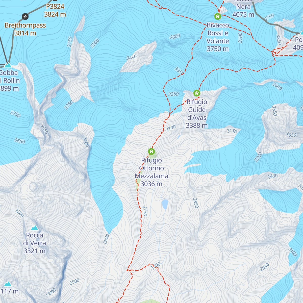 Rifugio Ottorino Mezzalama map