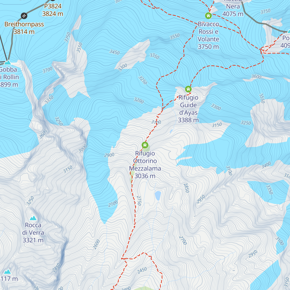 Rifugio Ottorino Mezzalama map