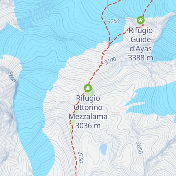 Map of Rifugio Ottorino Mezzalama