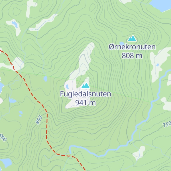 Map of Fugledalsnuten