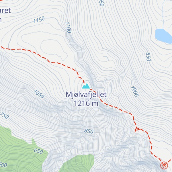 Map of Mjølvafjellet