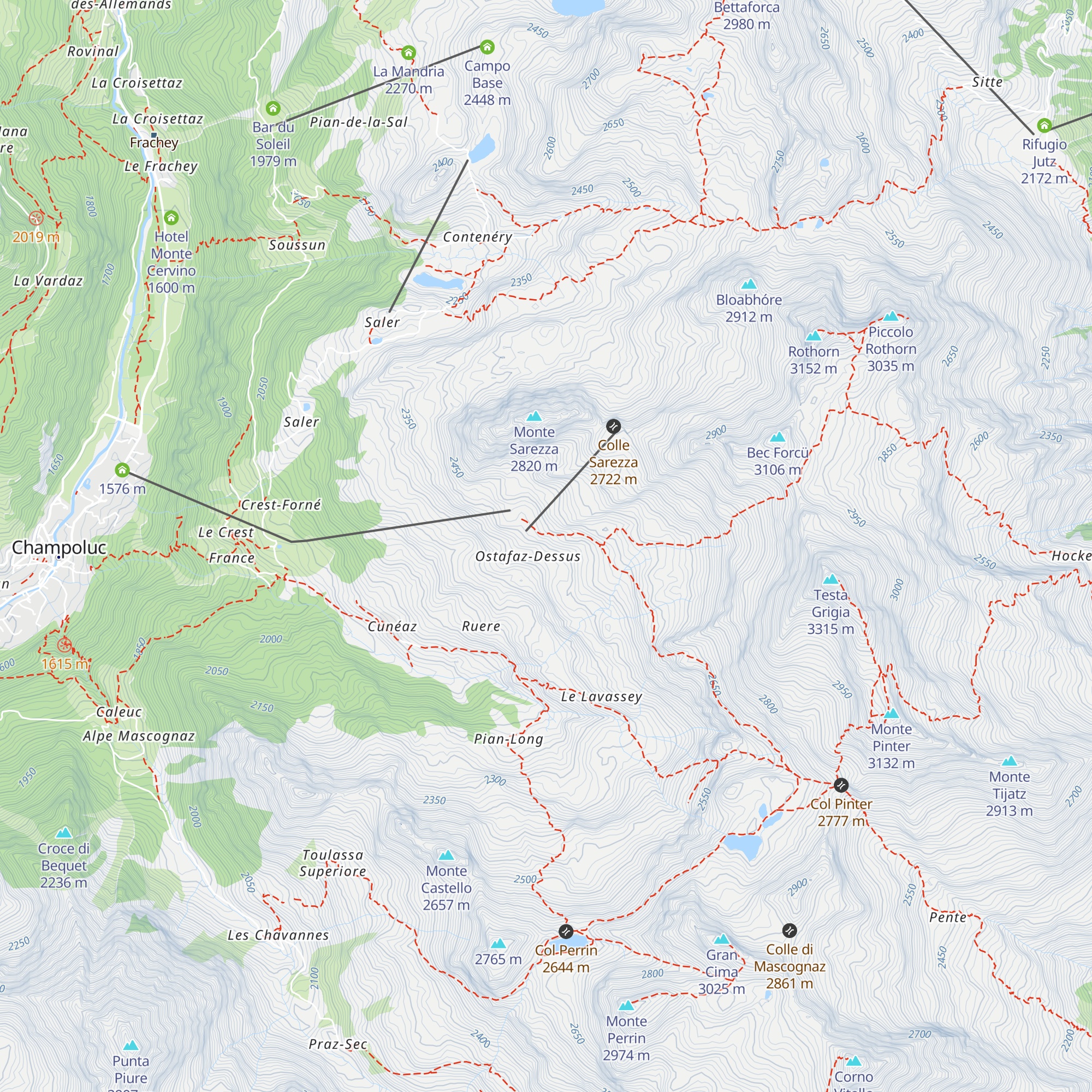 L’Abri du ski map