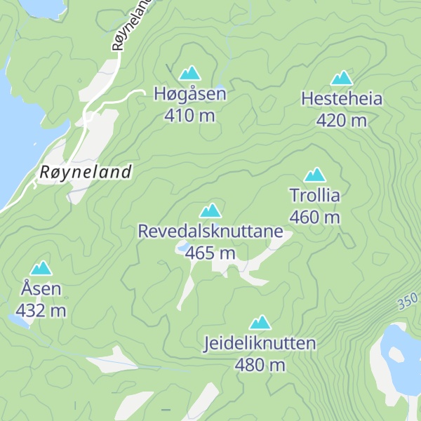 Map of Revedalsknuttane