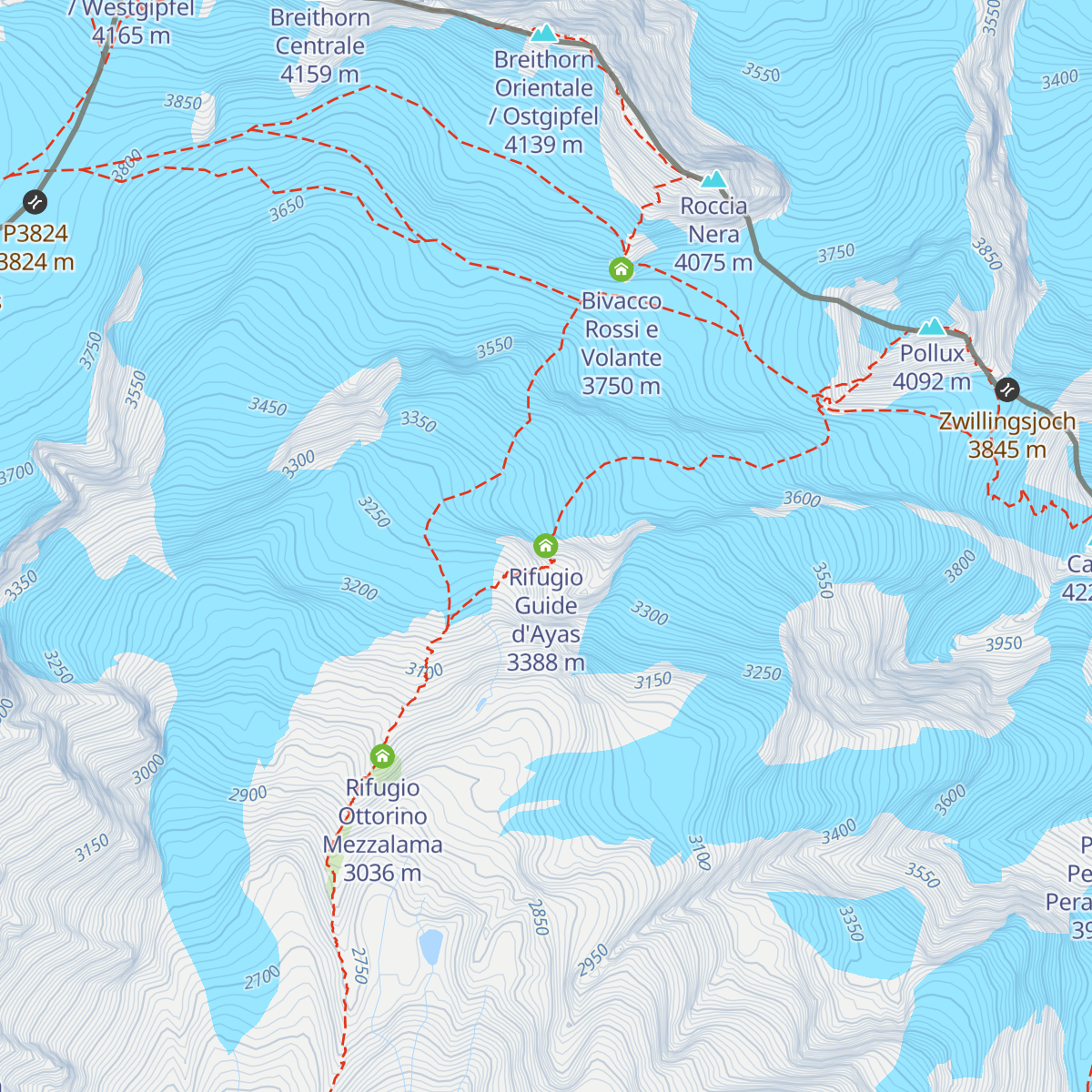 Rifugio Guide d'Ayas map