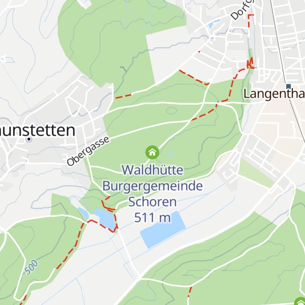 Map of Waldhütte Burgergemeinde Schoren