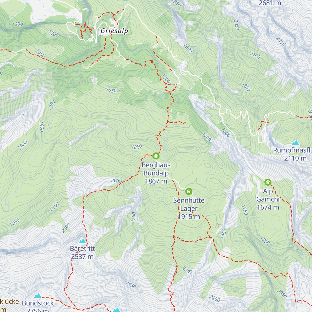 Berghaus Bundalp map